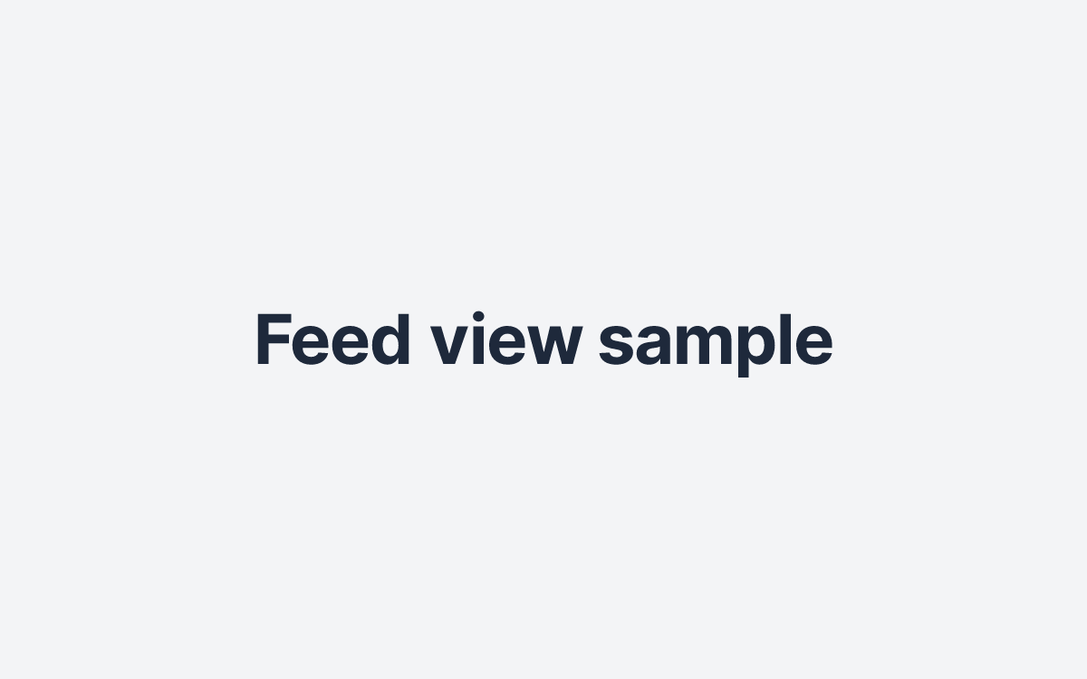 Feed view sample